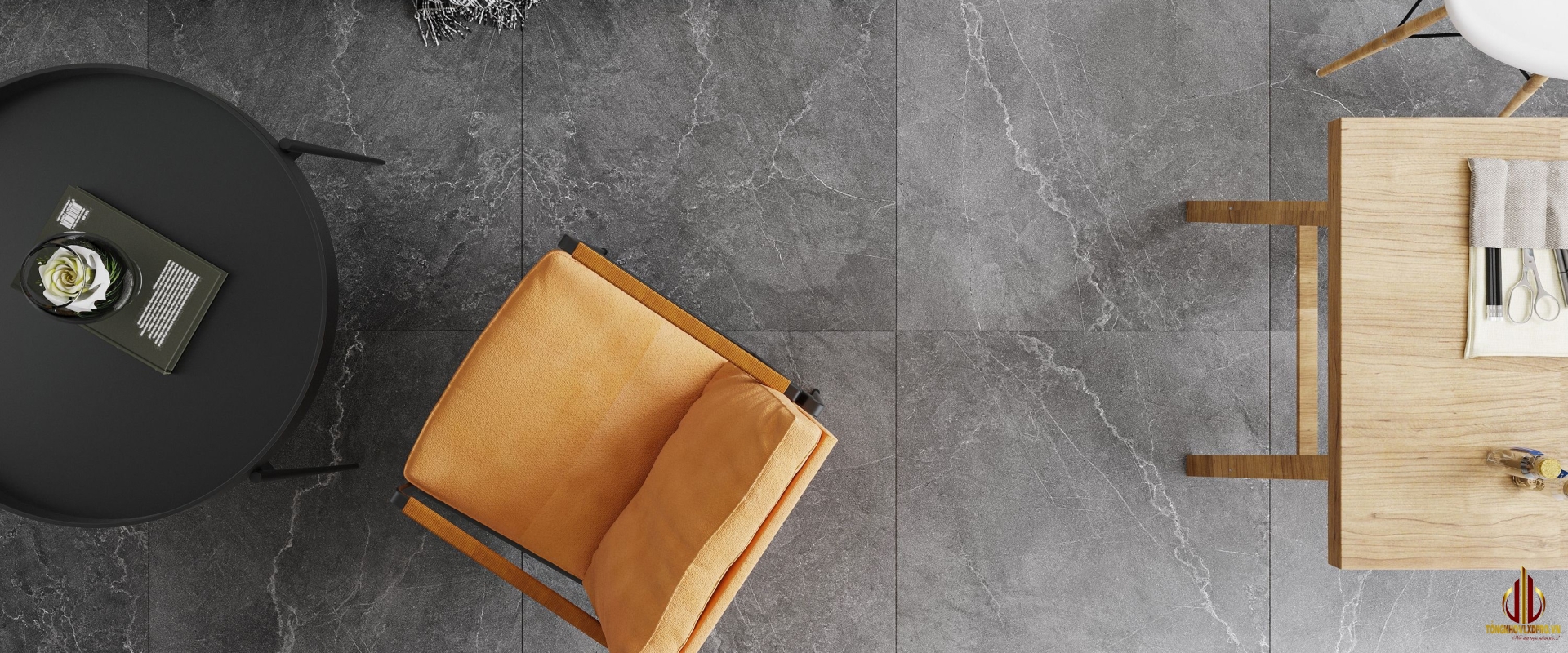 GẠCH 80X80 ẤN ĐỘ MOON NERO - MAT ST04